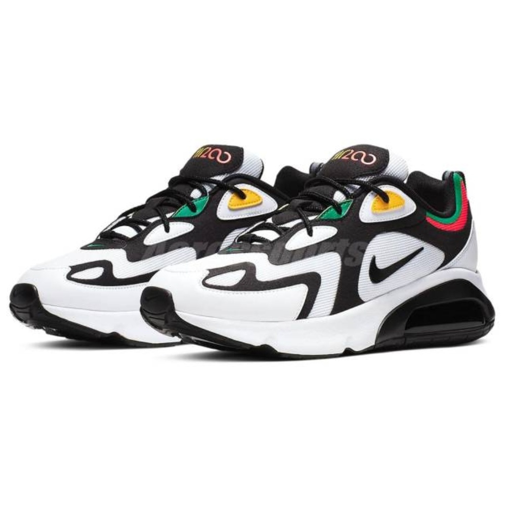 NIKE AIRMAX200 WHITE BLACK RED GREEN 6 1/2Y (WM 8)